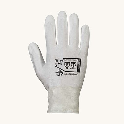 Superior Glove Gant tricoté en Dyneema® blanc sans peluche avec prise ferme